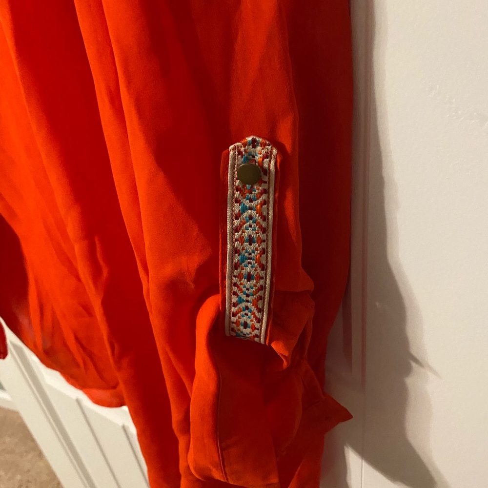 orange button up - Picture 3 of 5